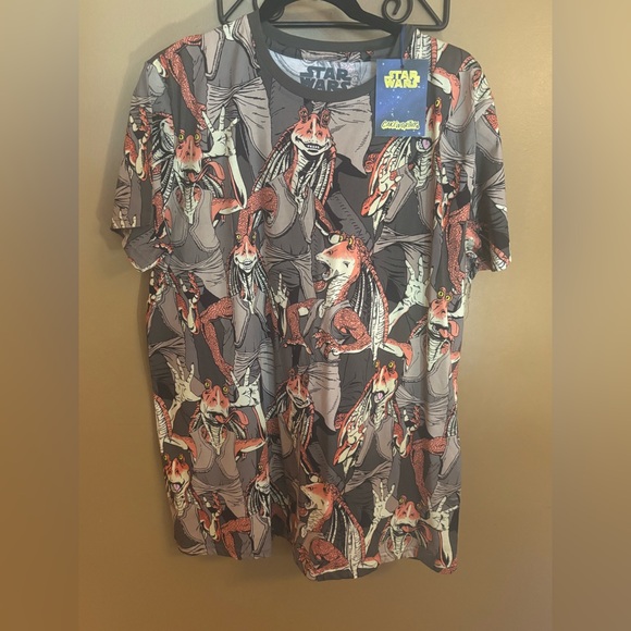 Disney Cakeworthy Jar Jar Binks AOP T-Shirt XL - Picture 1 of 6